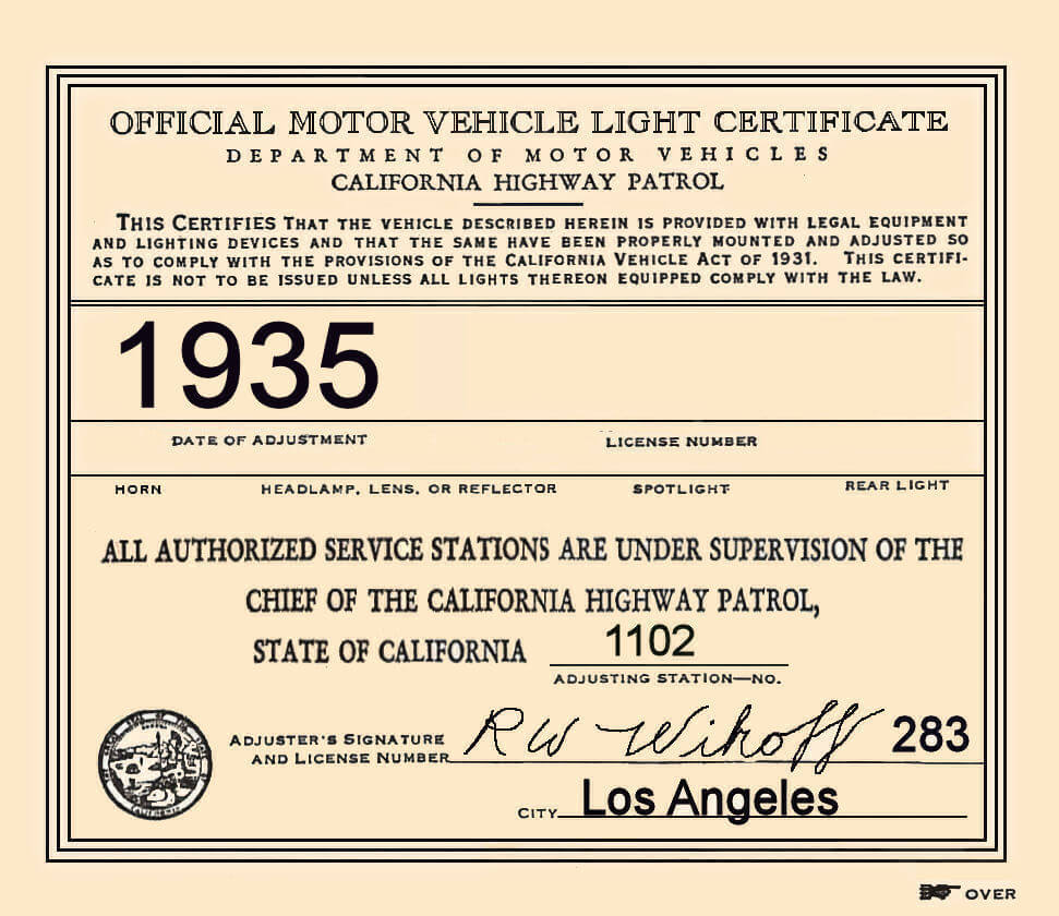 1935 California Inspection Sticker 1935 California Inspection Sticker